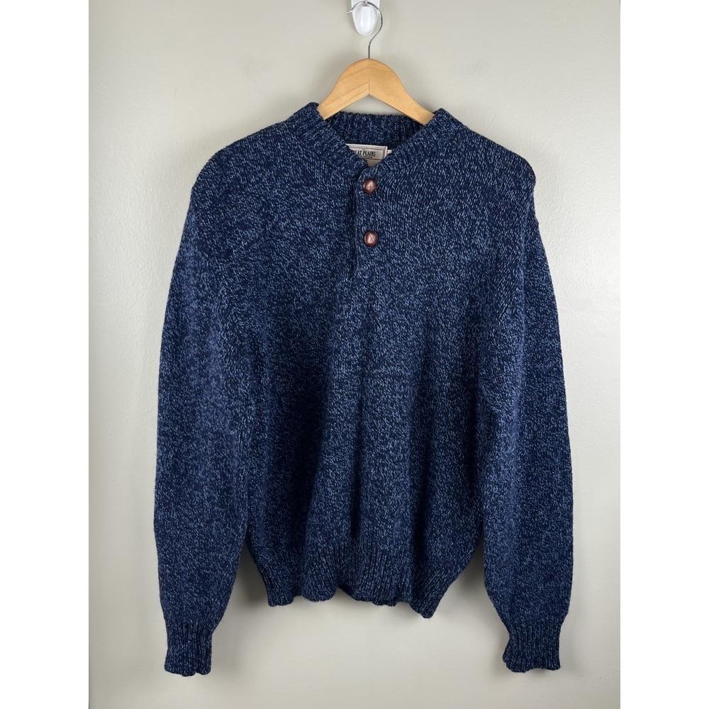 The‎ Great Plains Vtg Wool Blend 2 Button Sweater Men's Medium Made In USA